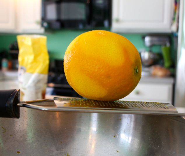 adding orange zest