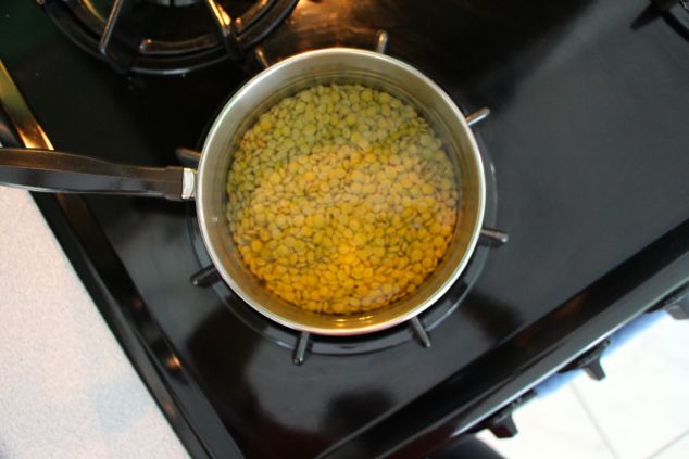 lentils in pot