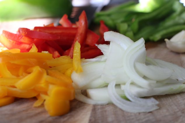 frittata sliced vegetables