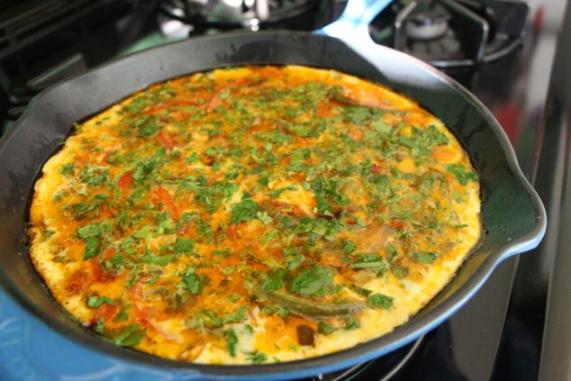 frittata cooking