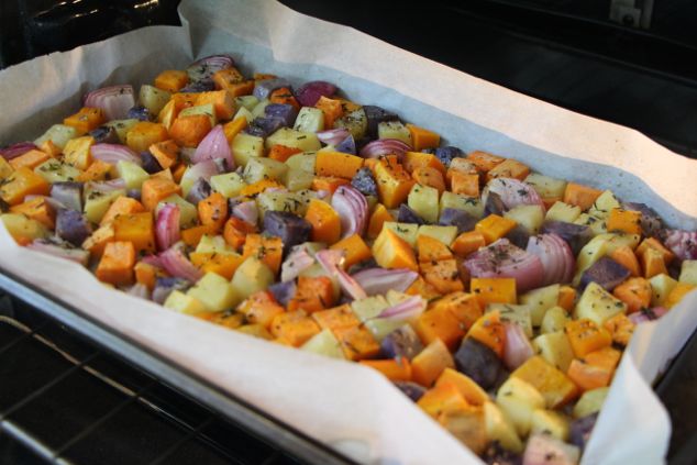 vegetables to oven