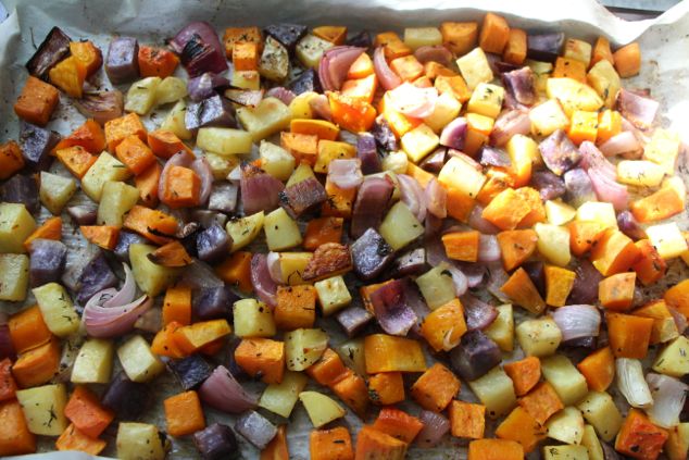 roasted vegetables ready