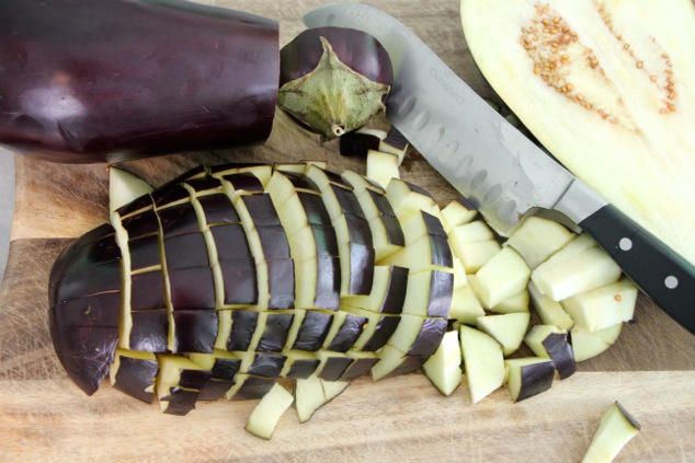 cut eggplant 