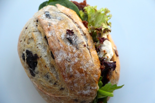 eggplant goat cheese sandwich from above