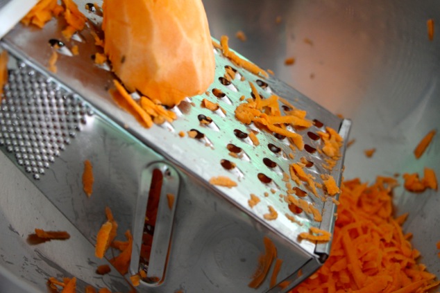 grating sweet potato