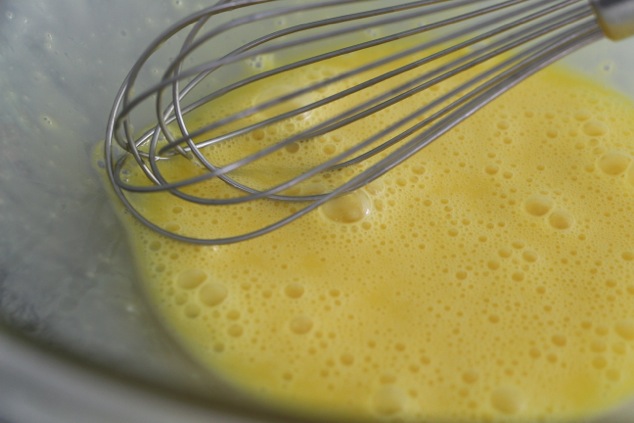 whisking the eggs