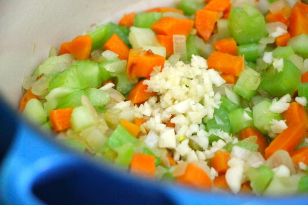 adding garlic to soup starters