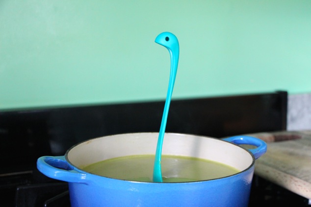 dinosaur ladle in soup
