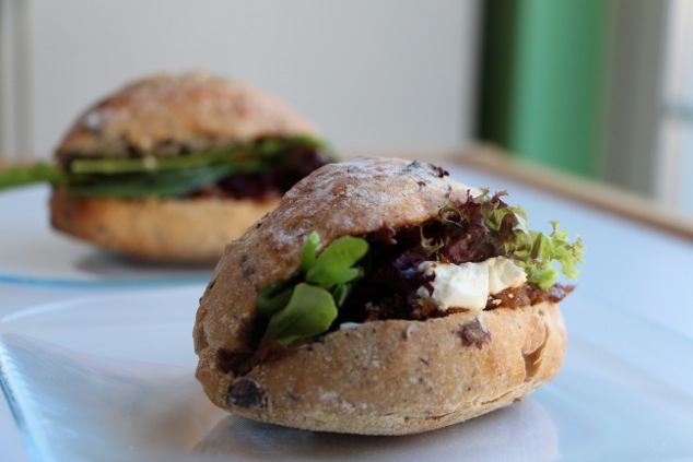 eggplant goat cheese sandwiches