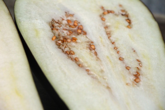 eggplant halved up close