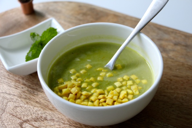 pea soup with soup nuts
