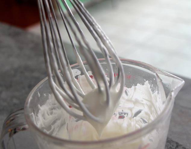 whipping cream with whisk