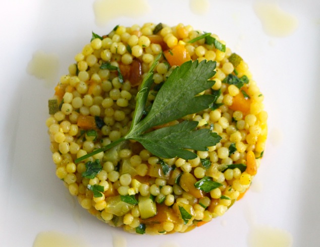 Ptitim israeli couscous plated