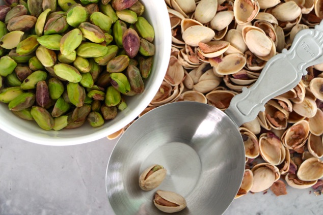 peeling the pistachios 