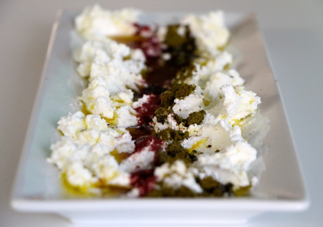 Labneh served long dish