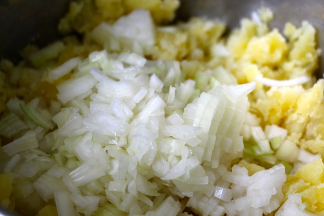 adding chopped onion