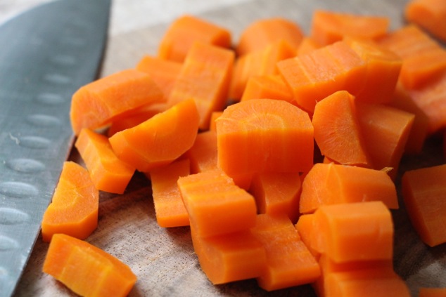 cutting carrots