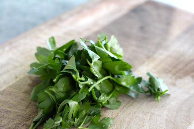 parsley on cutting board