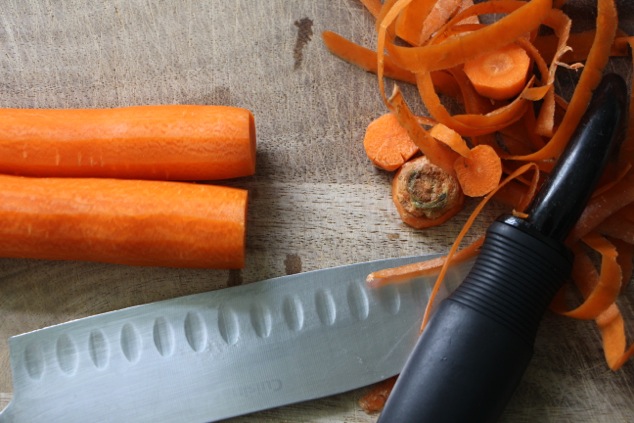 peeling carrots