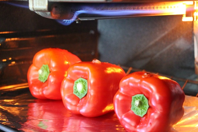 red peppers under broiler