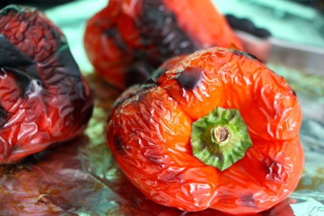 roasted peppers up close