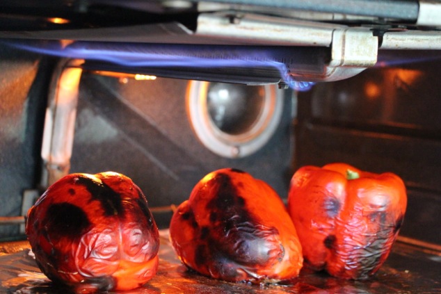 roasting peppers under broiler