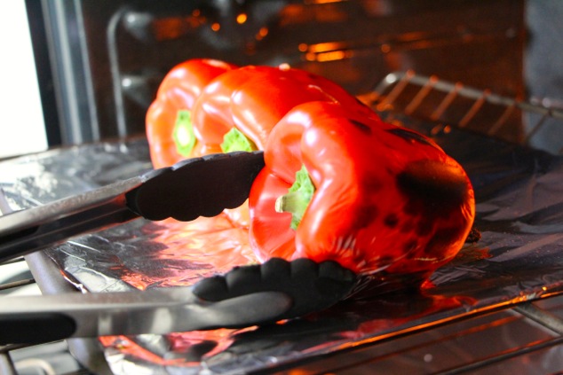 rotating peppers in oven