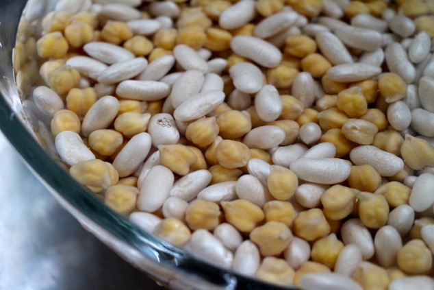 soaking beans and chickpeas