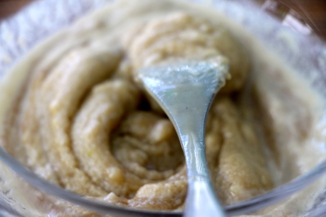 folding lemon juice into tehina