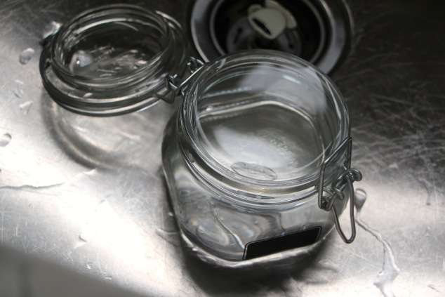 glass jar with boiling water