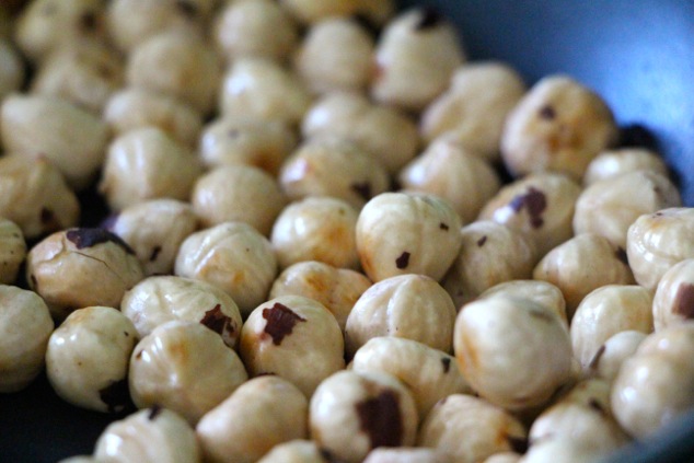 roasted hazelnuts up close