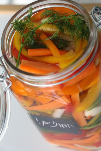 pickled vegetables ready in jar