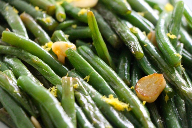 ready green beans up close