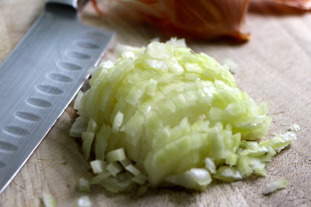 chopping onion