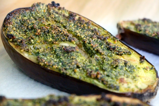 roasted eggplant up close