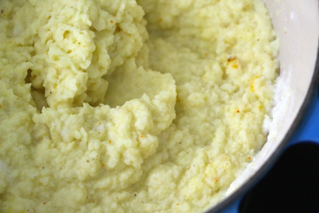 mashed cauliflower up close