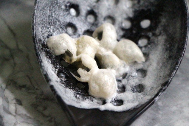 skimming foam and chickpeas skin