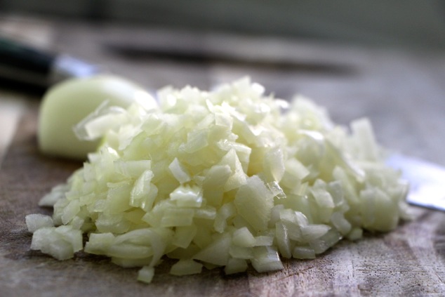 chopping onion