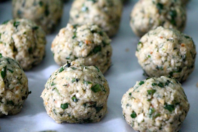 matzo balls formed in raws