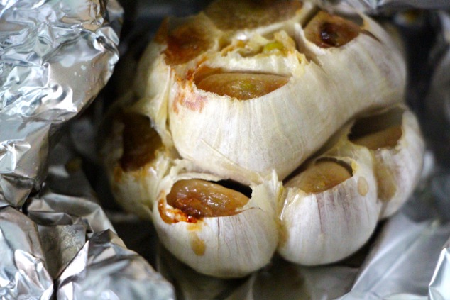 roasted head of garlic