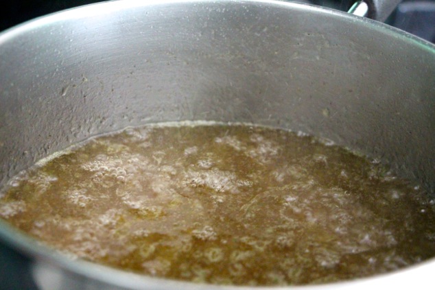 boiling water oil and spices