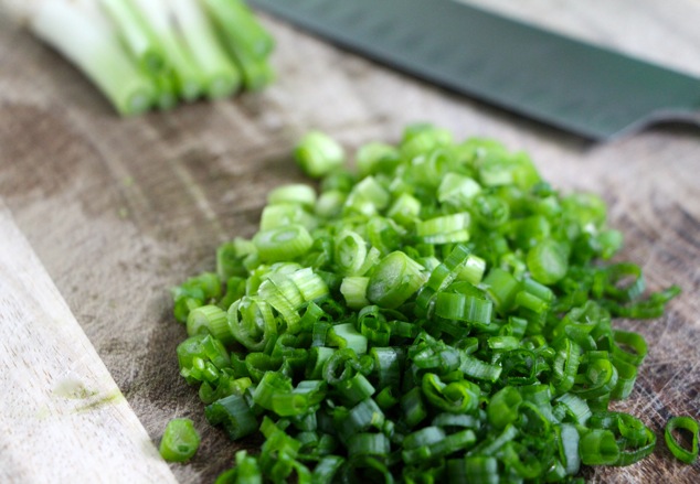 chopping green onions