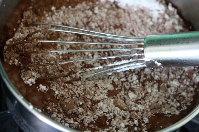 cocoa mixture in saucepan