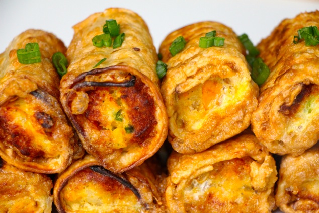 matzah eggrolls ready up close