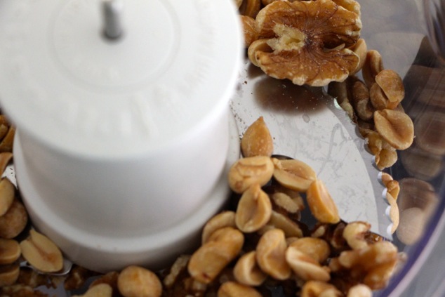 walnuts and peanuts in food processor