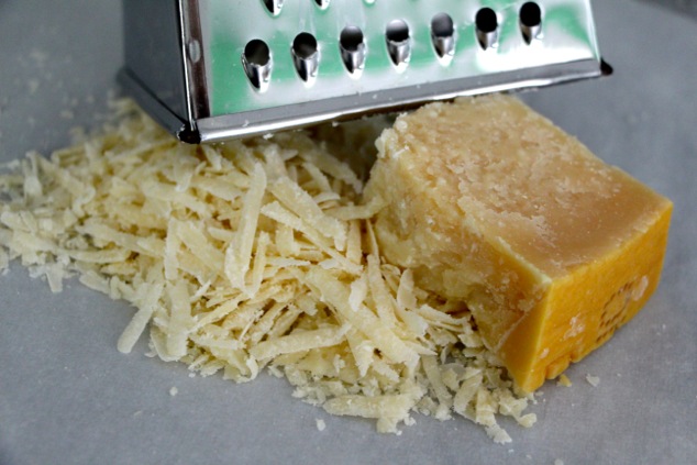 grating parmesan cheese