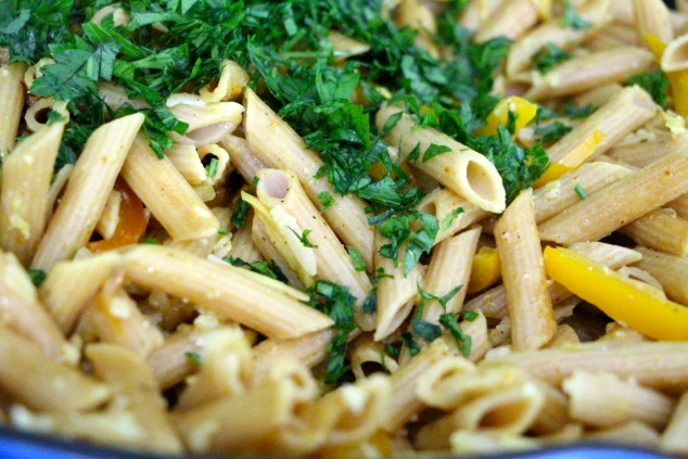 adding chopped parsley