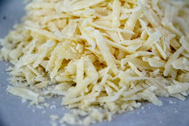 grated parmesan pile up close