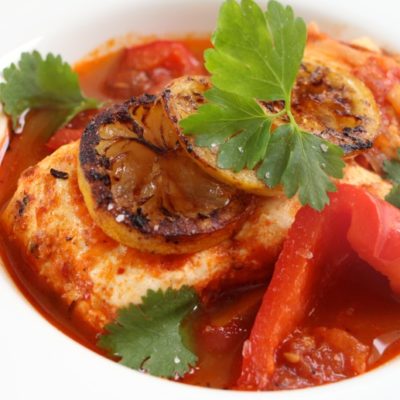H’raime – Spicy Tunisian Fish Dish with Fried Lemons