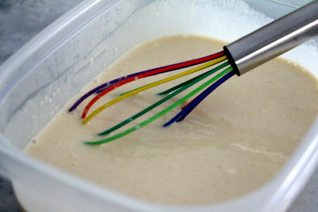 mixing crepe batter